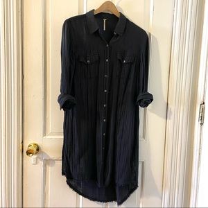Free People Button Up Gauze Tunic